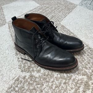 Black Johnston and Murphy Leather Chukka Boots